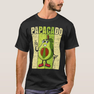 T-shirt Papa Papacado Avocat Papa Nouveau Père Végétalien