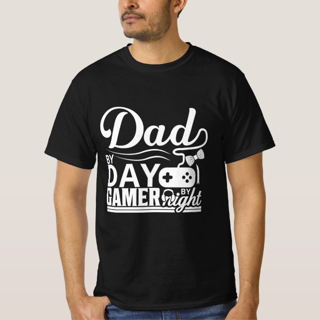 T-shirt Papa par joueur de jour par nuit (Devant)