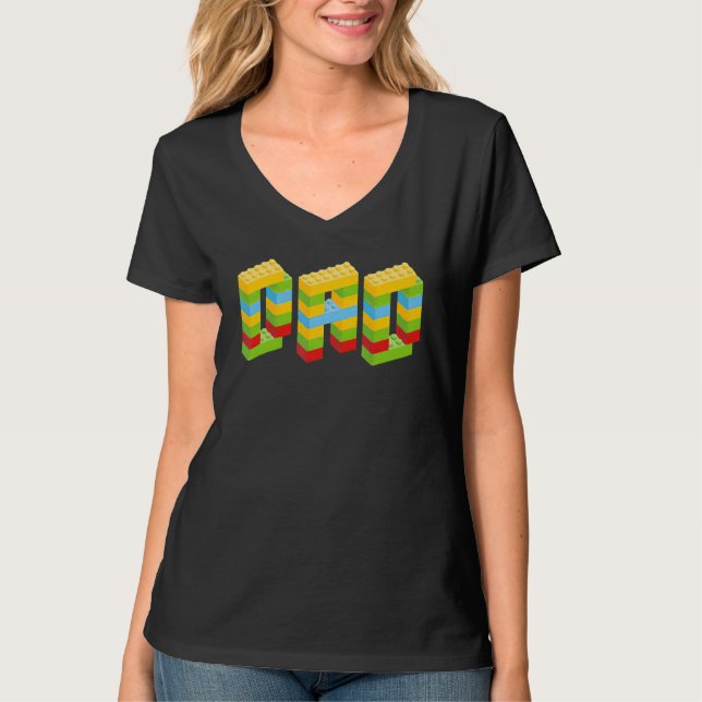 T-shirt Papa Parent Brick Master Builder Blocs Se (Devant)
