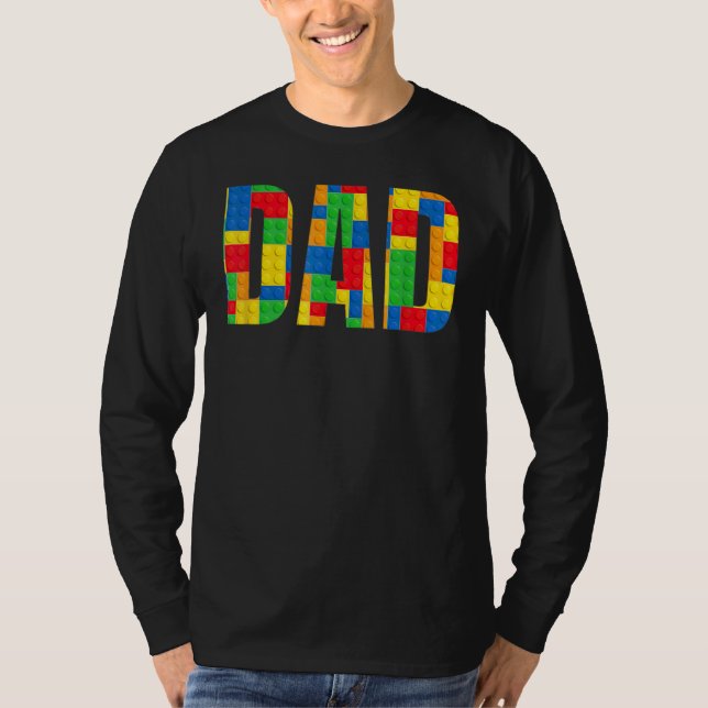T-shirt Papa Parent Brick Master Builder Blocs Se (Devant)