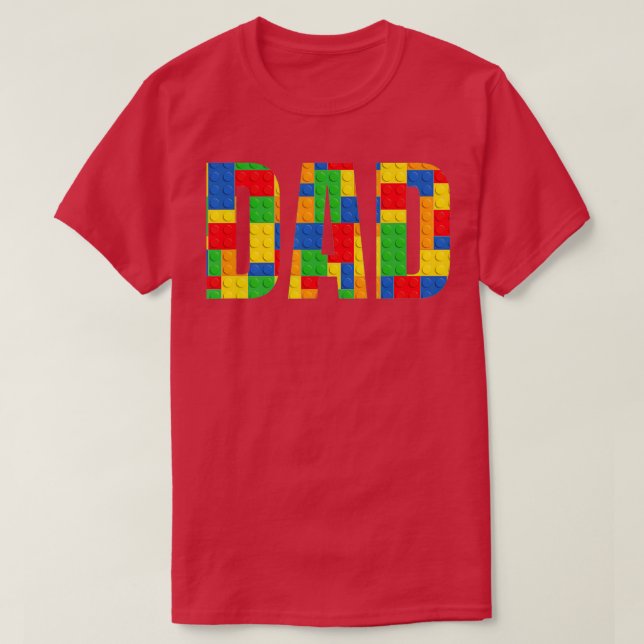 T-shirt Papa Parent Brick Master Builder Blocs Se (Design devant)