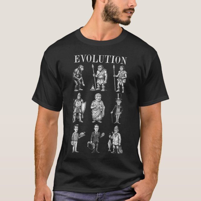 T-shirt Papa Pêche Drôle Évolution Pêcheur Fête des Pères (Devant)