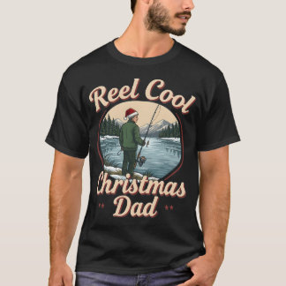 T-shirt Papa pêche Noël drôle vacances de pêche
