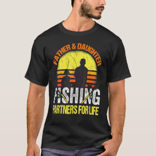 T-shirt Papa Pêcheur Et Fille Associés De Pêche Pour La Vi