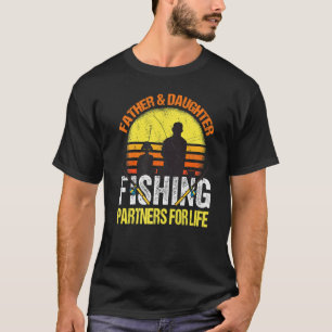T-shirt Papa Pêcheur Et Fille Associés De Pêche Pour Li