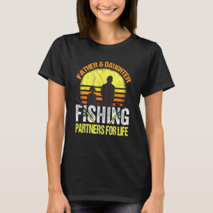 T-shirt Papa Pêcheur Et Fille Associés De Pêche Pour Li