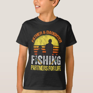 T-shirt Papa Pêcheur Et Fille Associés De Pêche Pour Li