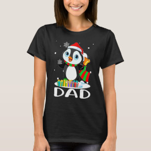 T-shirt Papa Penguins Santa Chapeau Noël Famille Correspon