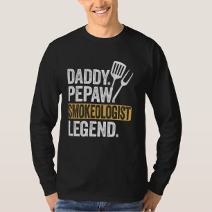 T-shirt Papa Pepaw Smokeologist Légende Funny Retro Grilli