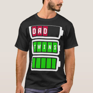 T-shirt Papa Père Homme Grand-père Batterie basse Twins Fu