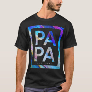 T-shirt Papa père personnalisé aquarelle colorée