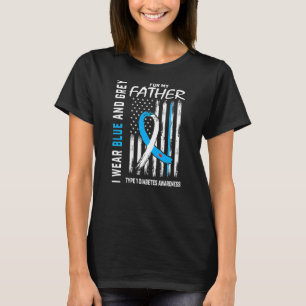 T-shirt Papa Père Type 1 Sensibilisation au diabète Drapea