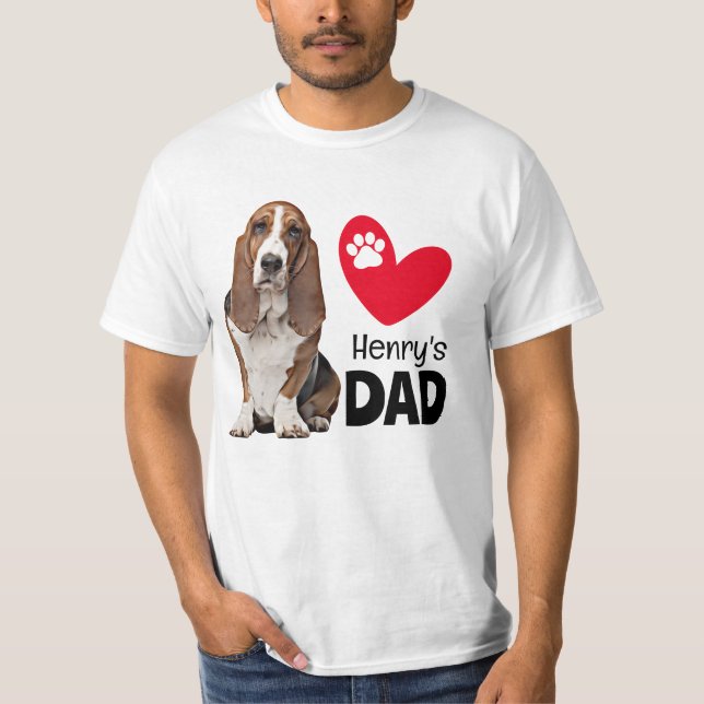 T-shirt papa personnalisé Basset Hound (Devant)