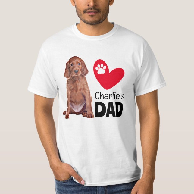 T-shirt papa personnalisé Setter irlandais (Devant)