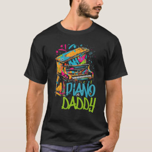 T-shirt Papa Piano Homme Piano Pianiste Clavier Musicien P