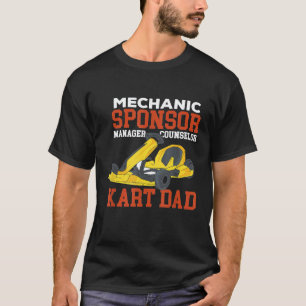 T-shirt Papa Pilote De Kart Mécanicien Parrain Manager Con