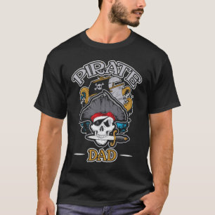 T-shirt Papa Pirate Anniversaire Papa Père Crâne Capitaine