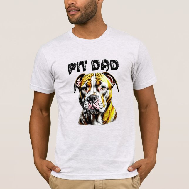 T-shirt Papa Pit Bull | Amoureux des chiens  (Devant)