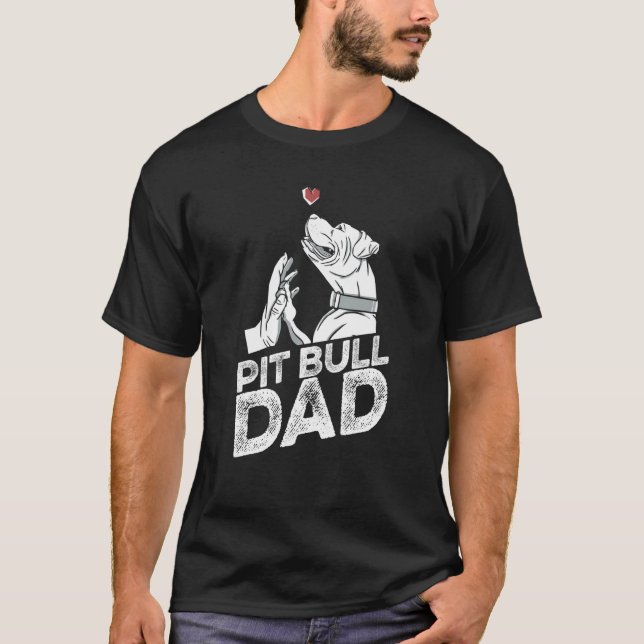 T-shirt Papa Pit Bull Race de Chien Pitbull Interdiction (Devant)