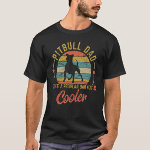 T-shirt Papa Pitbull Rétro Comme Chien Régulier Mais Glaci