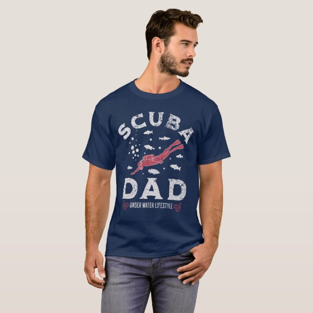 T-shirt Papa Plongée Drôle de Plongée (Devant entier)