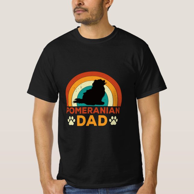 T-shirt Papa Poméranien Rétro (Devant)
