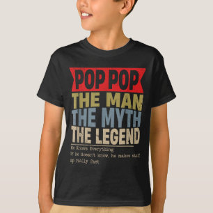 T-shirt Papa pop l'homme le mythe la légende rétro fête de