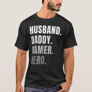 T-shirt Papa Poppa Husband Daddy Gamer Fête des pères 2022