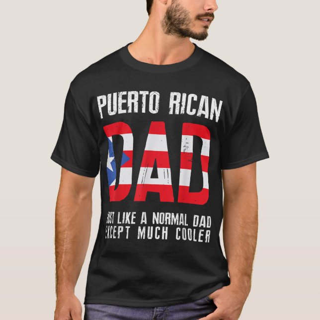 T-shirt Papa Portoricain Comme Normal Sauf Glacière (Devant)