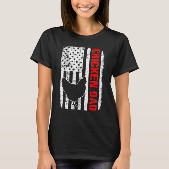 T-shirt Papa Poule Drapeau Américain (Devant)