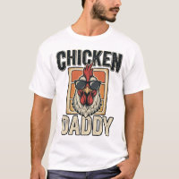 Papa Poule Drôle Coq Vintage Vecteur Chemise_1