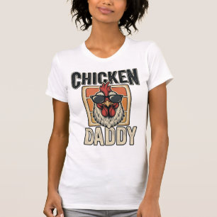 T-shirt Papa Poule Drôle Coq Vintage Vecteur Chemise_1