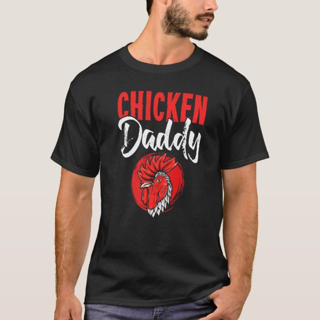 T-shirt Papa Poule Eleveur de Poulets (Devant)