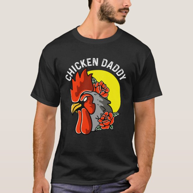 T-shirt Papa Poule Eleveur de Poulets (Devant)