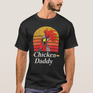 T-shirt Papa Poule Homme Vintage Éleveur de Volailles Coq