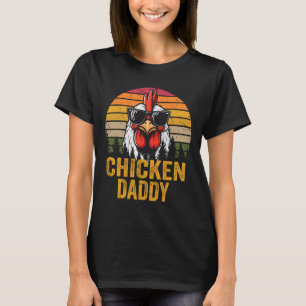 T-shirt Papa Poule Vintage Coq Pour Papa Agriculteur Père