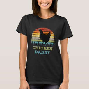T-shirt Papa Poule Vintage Coucher de Soleil Rétro Soleil 