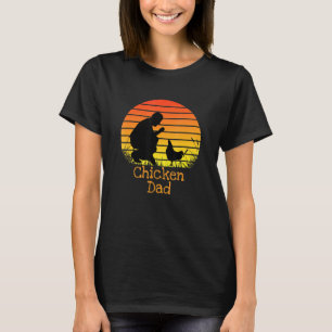 T-shirt Papa Poule Vintage Rétro Coucher de Soleil Éleveur