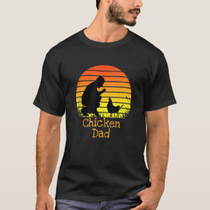 T-shirt Papa Poule Vintage Rétro Coucher de Soleil Éleveur