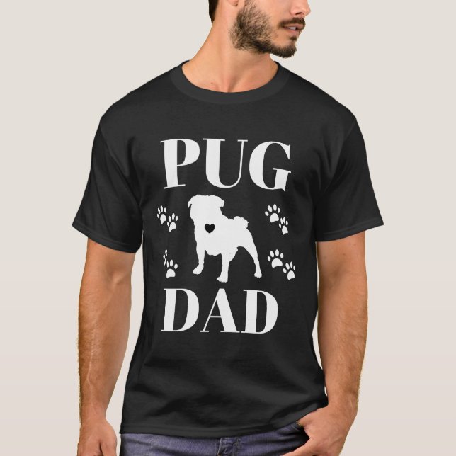 T-shirt Papa Pug - Pug Vector 222 (Devant)