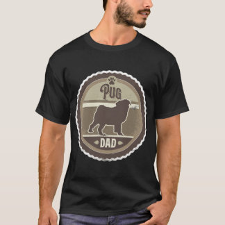 T-shirt Papa Pug - Silhouette de Carlin en Détresse 