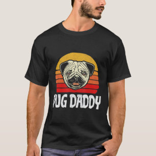 T-shirt Papa Pug Simple Drôle Visage de Pug Mignon Rétro S