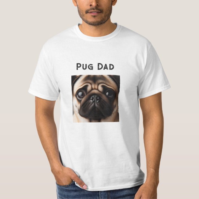 T-shirt Papa Pug Visage de Pug  (Devant)
