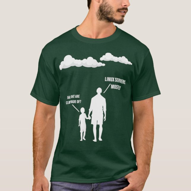 T-shirt Papa Quels Sont Les Nuages Faits De Serveurs Linux (Devant)