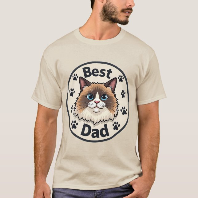 T-shirt Papa Ragdoll, bicolore (Devant)