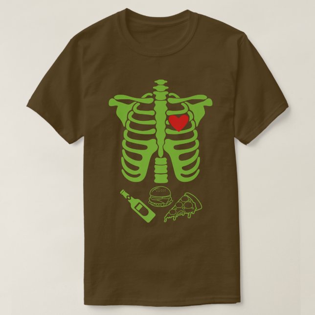 T-shirt Papa ray Skeleton Xray Funny Halloween  (Design devant)