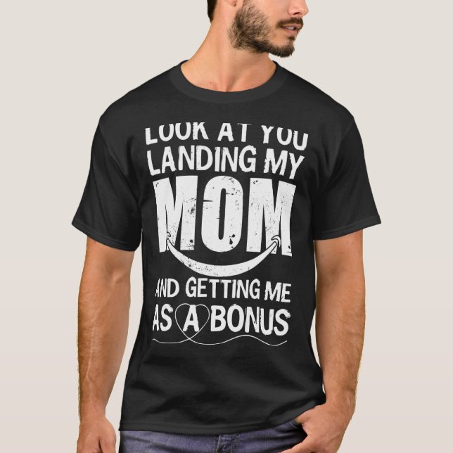 T-shirt Papa Regarde Là Ma Mère Qui M'Attend Comme Un B (Devant)