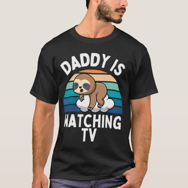 T-shirt Papa regarde la télé (Devant)