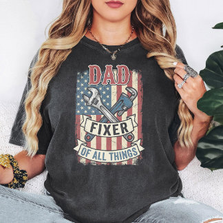 T-shirt Papa Réparateur De Tout Ce Qui Est Patriotique Clé