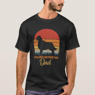 T-shirt Papa Retriever Doré Rétro Vintage Coucher de Solei
